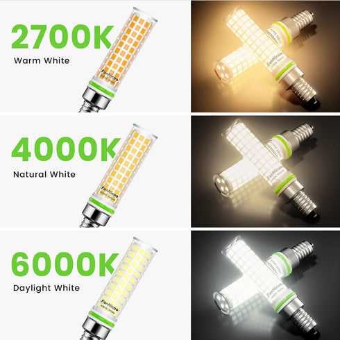 E12 Bulb 100w 1200lm 2700K Bulbs 10W T6 C7 Bulbs Non-dimmable(5Pack) FanNicoo LED Equivalent Led Candelabra Warm White