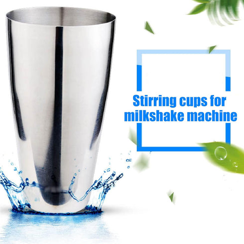 Stainless Steel Malt Milkshake Ice Cream Mixer - Thickening Metal Drinking Glass for Bar, Hand Blender Malt Cup, 750ML