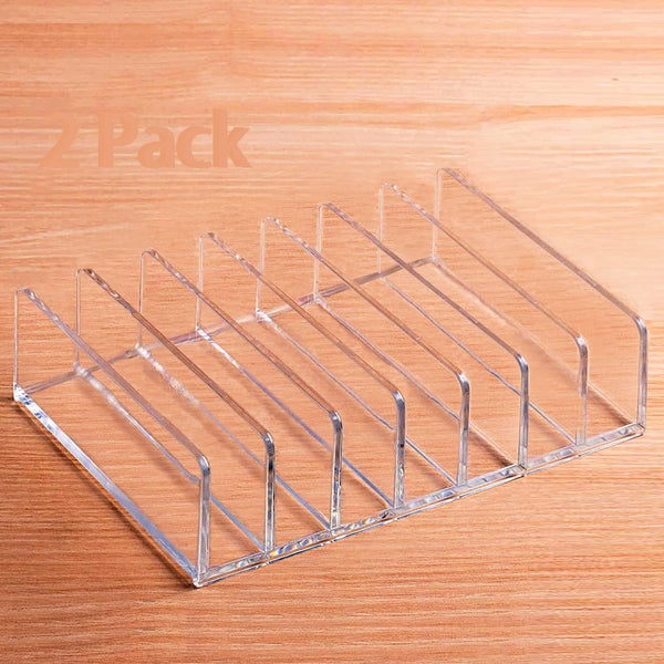Eyeshadow Makeup Palette Organizer, 2 Pack, 7 Slot Acrylic Desk Organizer for Sorting Mail, Clear
