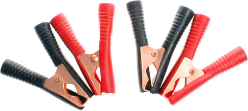 NOYITO Alligator Clips 2 Black 2 Red Metal Spring Durable 50A 75A 100A for Battery Electric Test Clips Lead Probe Alligator Clamps (100A, Black Red) by NOYITO