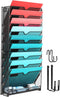 GALASALA 10 Pockets Wall File Organizer, Mesh Hanging File Holder with Hooks, Black Magazine Rack for Office Supplies
