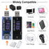 2pcs 8 in 1 USB Tester 10V 3A Voltage Current Meter Digital Multimeter Voltage Detector (Black+Blue)