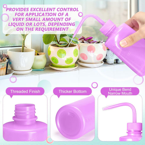 250ML Premium Tattoo Bottle - 8oz Squeeze Bottle for Eyelash Rinse, Easy to Carry (Translucent Purple)