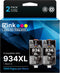 E-Z Ink Replacement Ink Cartridge for HP 934 934XL High Yield, Compatible with HP Officejet 6800 Series (2 Black)