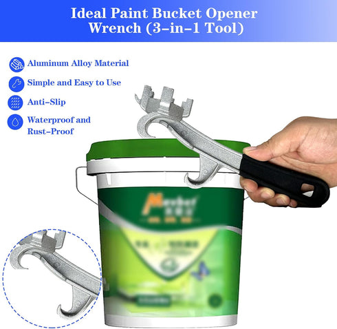 3-in-1 Drum Bung Wrench Opener, Aluminum Tool for 55 Gallon Drum Lids and 5 Gallon Paint Buckets