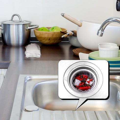 500 (4 4 Inch) Suclain Pcs Disposable Mesh Sink Strainer Bags, Elastic Kitchen Sink Strainer Filter Mesh Trash Bag Anti