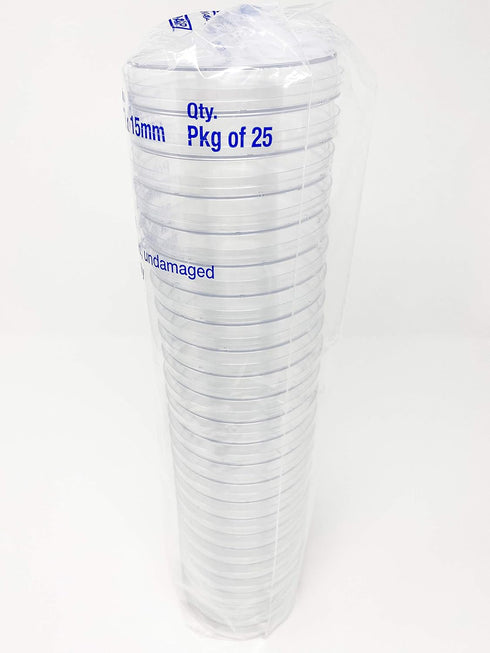Petri Dish with Lid, 100 mm/15 mm, Sterile, 25/Pack
