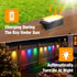 2 Pack Peasur Solar Fence Lights Outdoor RGB, Step Light Solar Powered, Waterproof LED Deck Lights for Stairs Railing
