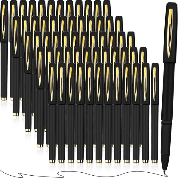 Outus 60 Pcs Black Gel Ink Pens, Ultra Fine Point Rollerball Pens, Bulk for Office, School, Writing, Sketching