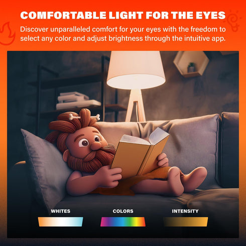 A19 Bulb, 800LM (60W Bulb (2pk) Caveman Matter & WiFi Smart LED Light RGBW Color Changing, Tunable Warm & Cool White