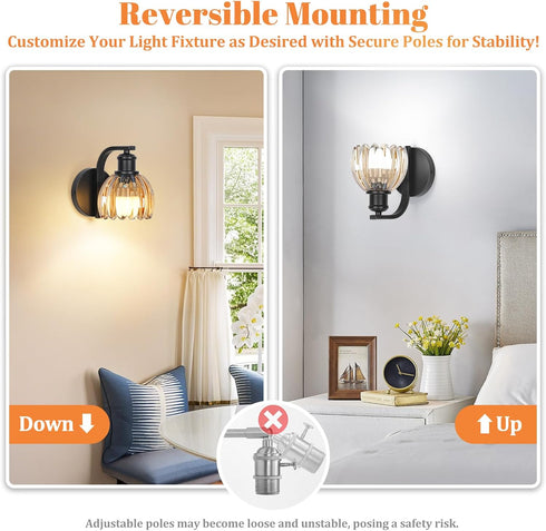 15 VerRon Rechargeable Battery Operated Wall Sconce with Amber Glass Lampshade, Wireless Wall Scone Decor with Remote
