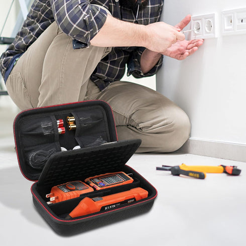 Carrying Case for Klein Tools ET310 AC Circuit Breaker Finder & 80041 Outlet Repair Tool Kit, Black Organizer Bag