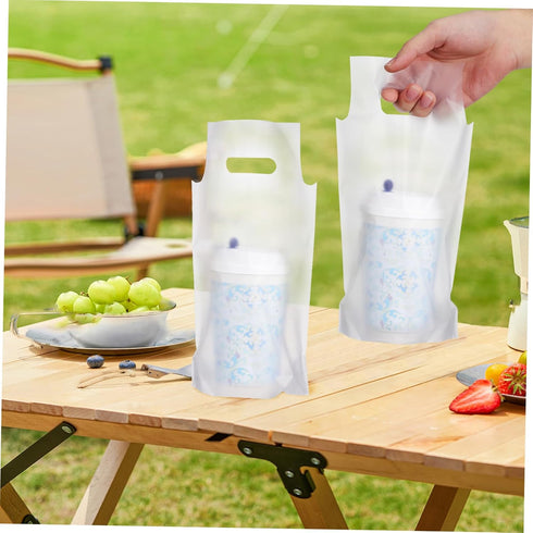 500pcs PRETYZOOM Milk Tea Bags Cold Drink Bag Pouches Handle Portable Storage for Liquid Beverage