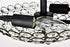 (Bulb Semi Flush Mount Ceiling Light, Clear Crystal Glass Beads Bowl Shade Lighting Fixture Black Crystal Chandelier