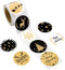 Christmas Stickers for Envelopes, 500PCS Black & Gold Holiday Seals Faux Glitter for Christmas Party Decoration