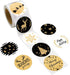 Christmas Stickers for Envelopes, 500PCS Black & Gold Holiday Seals Faux Glitter for Christmas Party Decoration