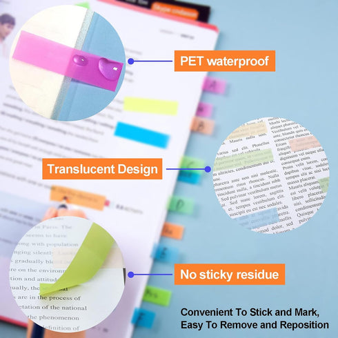 Sticky Tabs, 2400 pcs Book Tabs for Page Markers, Morandi Sticky Note Tabs for Notebooks