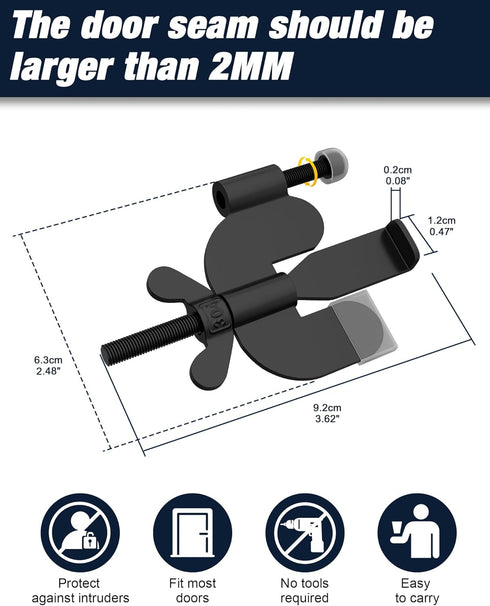 Upgraded Portable Door Lock Home Security Hotel Door Locks for Travelers with Protective Silicone Caps, Travel Lock