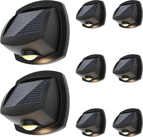 IP65, 3 Decor-8 Pack SOLPEX Solar Lights Outdoor Waterproof Solar Stair Lights Outdoor for Fence, Deck, Step, Dual