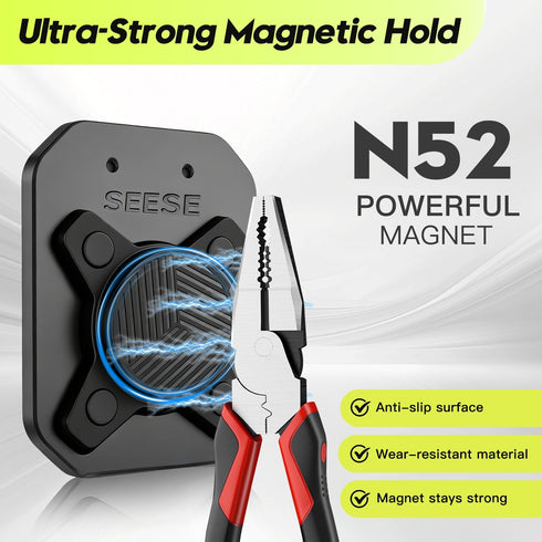 SEESE Strong Magnetic Tool Holder: Magnetic Belt Clip for Power Tools & Hand Tools, Anti-Fall Secure Grip for Home
