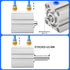 TAILONZ PNEUMATIC 50mm Bore 25mm Stroke Small Thin Cylinder Aluminum Air Cylinder SDA50-25