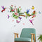 Zonon Hummingbirds Wall Decals, Peel and Stick Vinyl Stickers with Butterfly Flowers for Living Room Bedroom Decor