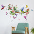 Zonon Hummingbirds Wall Decals, Peel and Stick Vinyl Stickers with Butterfly Flowers for Living Room Bedroom Decor
