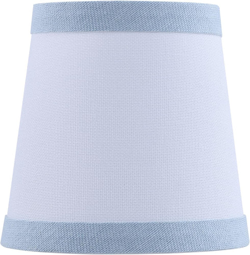 Aspen Creative 51058-2, 3" 4" 4" Set 2 Hardback Empire Transitional Clip-On Chandelier Shade, White Linen Fabric