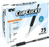 Inc. ClipClicks Retractable Ballpoint Pens, 75 Count, Bulk 1.0-mm Medium-Point Pen Set with Comfort Grip