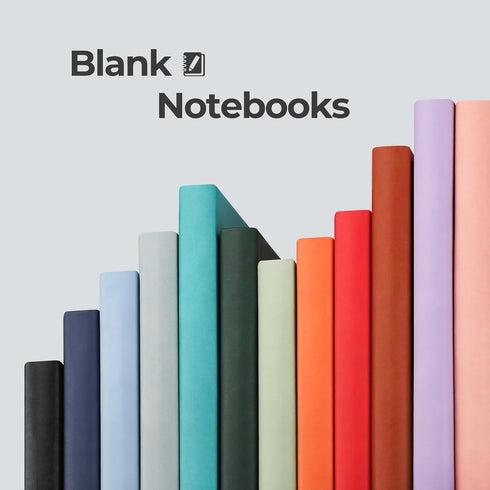 RETTACY Blank Journal Notebook 2-Pack, A5 Sketch Book with 192 Pages, 68 LB/100 GSM Acid-free Paper, Leather Hardcover.