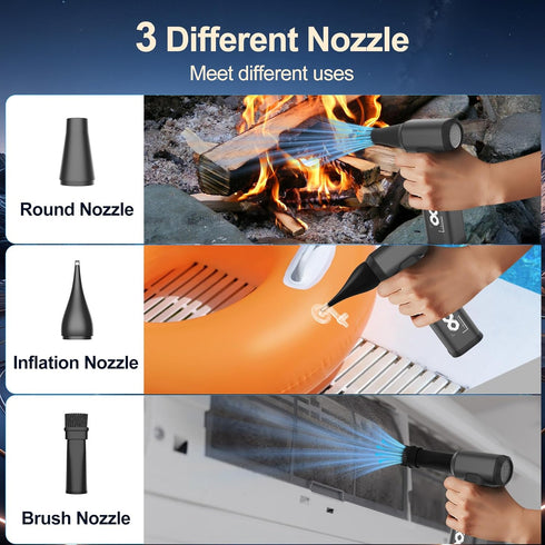 180000RPM Compressed Air Duster, Powerful Cordless Electric Air Duster with Brushless Motor and LED Light, Rechargeable