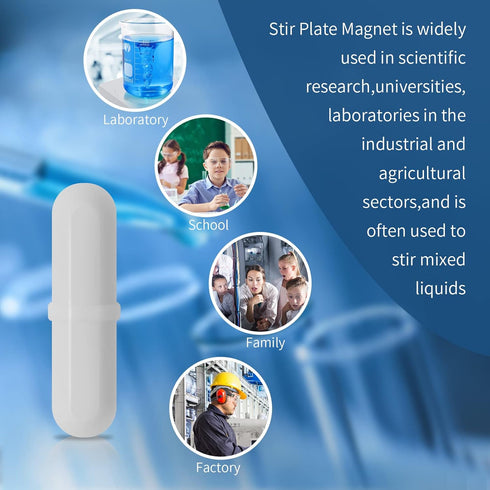 5 Pcs 30mm(1.18 inch) B PTFE Magnetic Stirrer Mixer Stir Bar, White Color for Laboratory Stir Plate