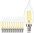 GOLSPARK E12 Dimmable LED Bulb, 60W Equivalent, 10 Pack, 2700K Warm White Type B E12 Candelabra, Clear Glass