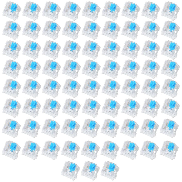 Josojoou 72 Pieces Blue Mechanical Keyboard Switches, 3 Pin Pre-Lubricated Clicky Key Switches,