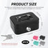 Sopoloray 4 Set Lock,4.5" 3.3" 2" Pcs Metal Cash Box with Key x x Steel Money Box for Coins Bills,Portable Mini Safe