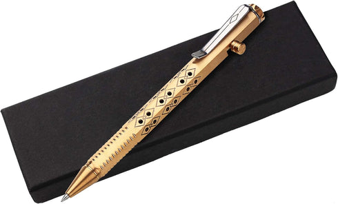 SMOOTHERPRO Solid Brass Bolt Action Pen, Compatible with Pilot G2 Refill, Hexagonal Six Edge Grip for Pocket Business