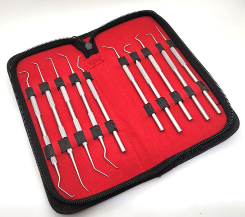 Set of 10 Stainless Steel Precision Micro Probe Set Combo, 5.5 inch-6 inch Overall Length