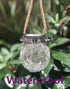 KIMI HOUSE 2 Pack Hanging Solar Powered LED Lights,Cracked Glass Ball Light, Waterproof Outdoor Christmas Decorative