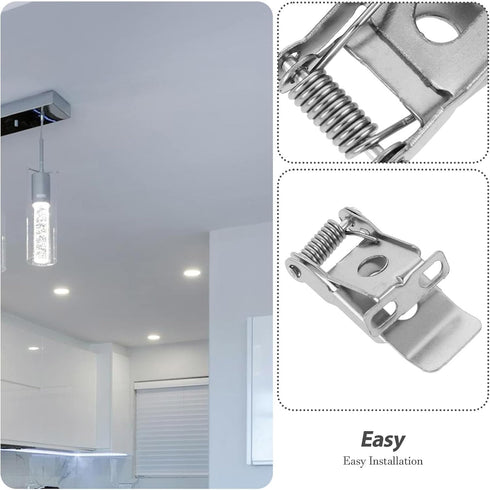 10PCS 2-Hole FAVOMOTO Downlight Panel Lamp Spring Clip, Light Emitting Diode Recessed Lighting Downlight Spring Clamps