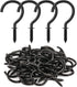 RELBRO Screw Hooks, 1-1/4 Inch Metal Cup Hooks, Black, 50 Pcs