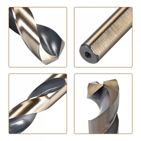 uxcell Reduced Shank Drill Bit Set, 15mm 15.5mm Titanium Nitride Coated for Stainless Steel and Copper, 2pcs