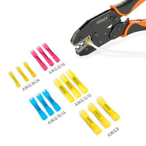 Wirefy 50 PCS Heat Shrink Butt Connectors, Yellow 12-10 AWG - Marine Grade Electrical Waterproof Connectors