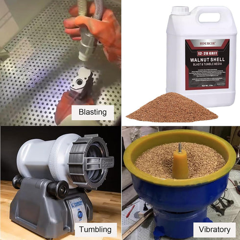 HDURCIR 5 lbs 12/20 Grit Ground Walnut Shells,Fine Grit for Tumbling, Blasting, Vibratory, Polishing, Deburring
