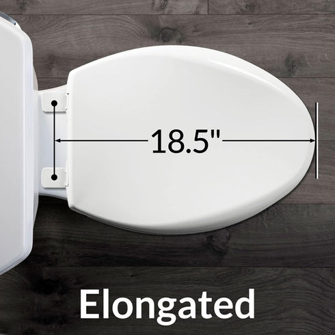 175 Commercial BEMIS Open Front Plastic Toilet Seat, Heavy Duty Industrial Seat with Lid, Elongated, White