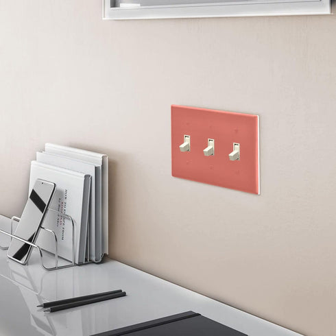 3 6.37x4.48 Salmon Toggle Light Switch Cover Gang Wall Plate Cover Light Switch Wall Plate In Electrical Faceplate