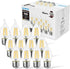 Bulb E26 Dimmable 4.5W (60W B11 Bulb2700K 12-Pack LVWIT Flame Tip LED Filament Candelabra Base Equivalent) Chandelier