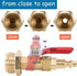 RV Winterize Blowout Adapter Kit with 1/4" Male Quick Connect Plug, 3/4" Male GHT Thread, Ball Valve & 2 Washers