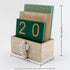 Notakia Perpetual Calendar, Vintage Wooden Calendar for Home Office Desk Accessories (Green)