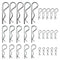 Jongdari Cotter Pins, 30 Pcs Heavy Duty Zinc Plated Spring Fastener Assortment Kit, Multiple Sizes M1.6 - M3.5, Silver