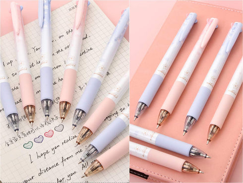 Cherry Multicolor Ballpoint Pens Set, 0.7 mm Ball Point Pen with 4 Color Ink (Black, Blue, Red, Green) (6 pcs)